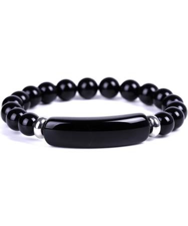 Soulful Black Onyx Crystal Bridge Bracelet and Obsidian Wolf Tooth Necklace Set - Buy Online on GoSupps.com