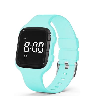 E-Vibra vibrating alarm clock waterproof pot-training watch Recharged in medical memory clock with timer and 15 daily alarms (light green) Seeblau