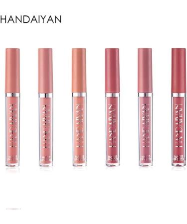 6-Piece Matte Nude Lipstick Set | Waterproof & Non-Stick Liquid Gloss for Beginners - Buy Online on GoSupps.com