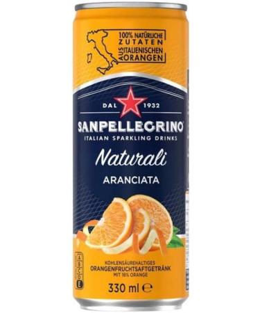 San Pellegrino - Orange flavored soft drink - 100% natural ingredients - Italian product - 6 cans of 330 ml - Buy Online on GoSupps.com