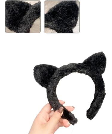 TQUXNGA Cat Ear Hair Hoop Woman Casual Skincare Makeup Headband for Home Travel s Cosplay Hair Accessories Black - Buy Online on GoSupps.com
