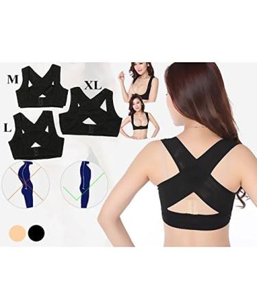 rumoe Ladies Women Adjustable Shoulder Back Posture Corrector Chest Brace Support Belt-Black-L Large - Buy Online on GoSupps.com
