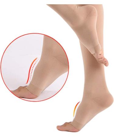 Keephen Medical Thigh High Compression Stockings for Varicose Veins & Edema | Class II (23-32mmHg) | Beige Open Toe - Buy Online on GoSupps.com