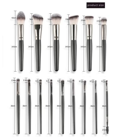 15-Piece Professional Makeup Brush Set | Black Synthetic Hair Tools for Flawless Makeup Application - International Shipping Available - Buy Online on GoSupps.com