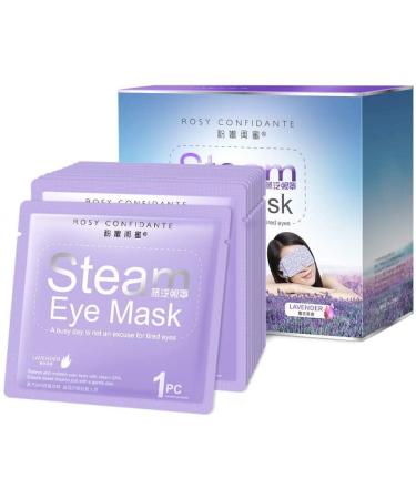 Idealyuan 10 Packs Lavender Heated Steam Eye Mask for Dry Puffy Fatigue Self-heating Disposable Space Eye Masks (Lavender-2) 2lavender
