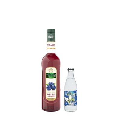 Wine And More Syrup & Lemonade Set: Sugar Paste Syrup - Blueberry 1 Litre - Pschitt-Lemonade (24 x 33 cl)