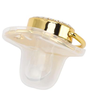 Luxury Baby Pacifier - Soft Silicone Nipple with Chain Clip for Newborns 6-18 Months - Gold - Buy Online on GoSupps.com