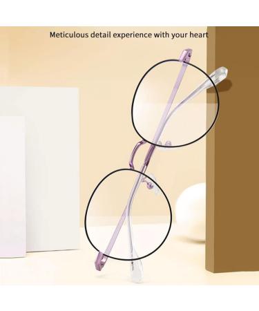 Wcxixo Stylish Round Frame Reading Glasses - Lightweight 2.25x Blue Light Blocking Computer Readers in Purple - International Shipping Available - Buy Online on GoSupps.com