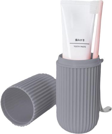 Travel Toothbrush Holder Case - Dustproof Organizer for Toothbrush & Toothpaste | Multifunctional Travel Mug for Home Business & Camping - S Gray - Buy Online on GoSupps.com