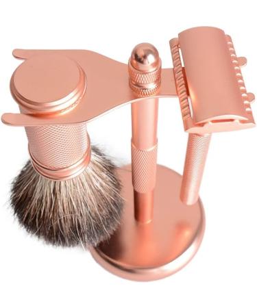 Stylish Men's Shaving Set - Portable Copper Razor Holder & Brush | 15cm Silver | 7x15cm Rose | International Shipping - Buy Online on GoSupps.com