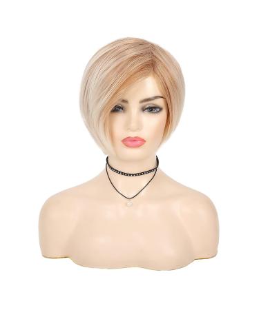 Baruisi Short Blonde Wig for White Women - Layered Synthetic Bob Wig with Side Part for Halloween Party Cosplay - Includes Wig Cap (Platinum Blonde) - Buy Online on GoSupps.com