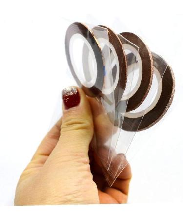 Cinnamon Color Glitter Nail Art Striping Tape - 4pcs Adhesive Rolls, 1-3mm Tips - Buy Online on GoSupps.com