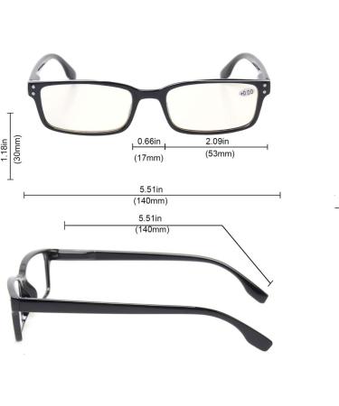 2 Pair Black Computer Reading Glasses 1.25x | UV Protection, Anti Blue Rays, Anti Glare & Scratch Resistant - Buy Online on GoSupps.com