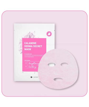 KSECRET Calamine Derma Secret Mask (10 Sheets) 1sheet 25g / 0.88oz. | Korean Skincare | Facial sheet masks for Hydrating and Refreshing