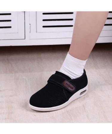 Yytcsjz Men's Edema Diabetic Shoes | Adjustable Strap Lightweight Walking Sneakers for Swollen Feet | Arthritis Recovery | Black, Size 12 - Buy Online on GoSupps.com