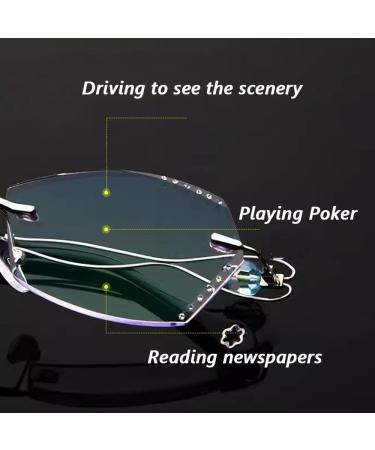 Buy Cokyis Borderless Multifocal Reading Glasses for Women | Diamond Cut Presbyopia Visual Aid - Buy Online on GoSupps.com