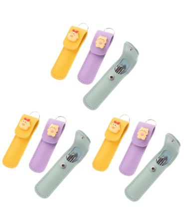 Healifty 9 Sets for Storage Washable Travel Tools Cleaning Ear Kit of Steel Removal Picker Spoon Curette Clean Remover Bag Small Cartoon Household Portable Earwax Spiral Home Cute Picking