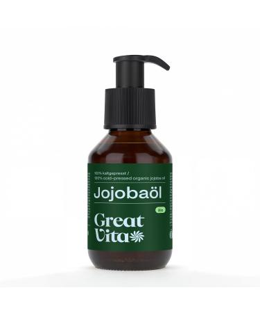 GREAT VITA VitaFeel Organic Gold Jojoba Oil - 100% Pure Cold Pressed - Moisturizing Skin Care - Face & Hair - Natural Cosmetic Carrier Oil for Massage & Aromatherapy - 100ml