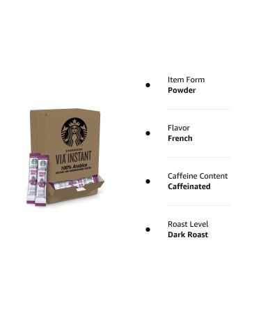 Starbucks VIA Dark Roast French Roast Coffee 100% Arabica - 50 Packets - Buy Online on GoSupps.com