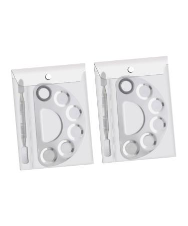 2 Sets Makeup Palette Stainless Steel Palette Kit Stainless Steel Pallet Nail Art Palette