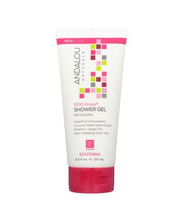 Andalou Naturals Soothing Shower Gel - 1000 Roses - 8.5 Oz