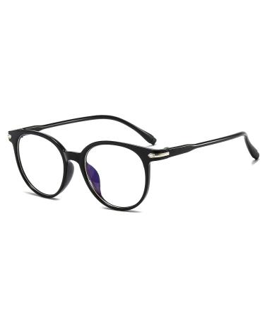 Suertree Blue Light Filter Myopia Glasses Mild Nearsightedness Glasses Hinge Fashion Distance Glasses for Women Men 959 Black -1.5