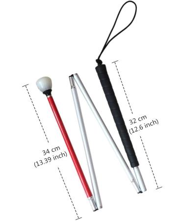 White Cane Aluminum Mobility Folding Cane for The Blind (Folds Down 4 Sections) (123 cm (48.4 inch)) - Buy Online on GoSupps.com