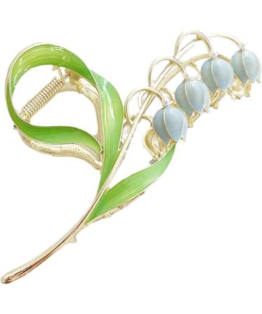 Lily of The Valley Flower Hair Clips  Orchid Hair Clamps Flower Metal Hairpin  Lily Flower Jaw Clamp Hair Styling Hair Accessories for Thick Thin Hair  Women