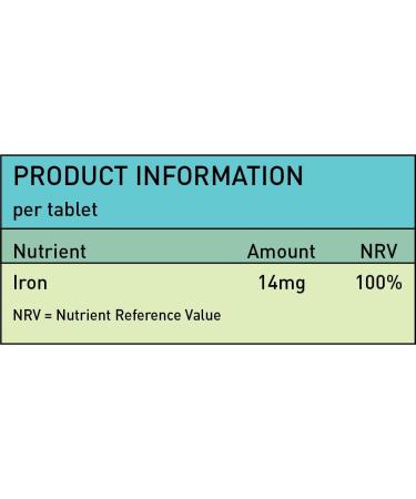 Iron Tablets 14mg Supplements Blood Cells Energy Anaemia Tiredness Pregnancy -180 Tablets - Buy Online on GoSupps.com