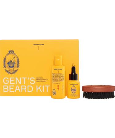 SEVEN POTIONS Beard Grooming Kit Woodland Harmony. Includes Beard Oil Shampoo and Brush for Ultimate Beard Care