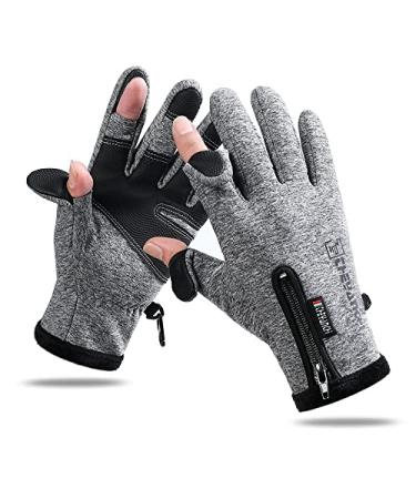 Nonazippy, Mens Winter Gloves Touchscreen Winter Running Gloves Hiking Gloves Cycling Gloves for Men for Cold WeatherandSport Large gray