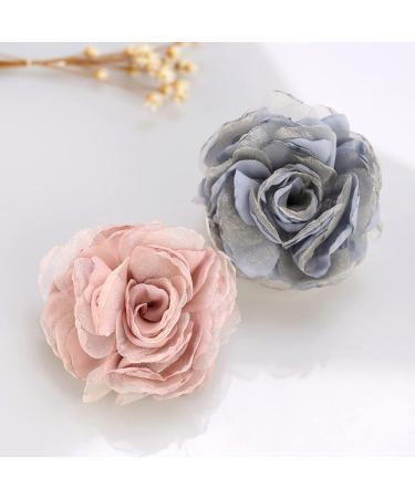 Buy Cableif Women's Pink Rose Flower Brooch & Hair Clip - 8cm Floral Hair Jewelry for International Shipping - Buy Online on GoSupps.com