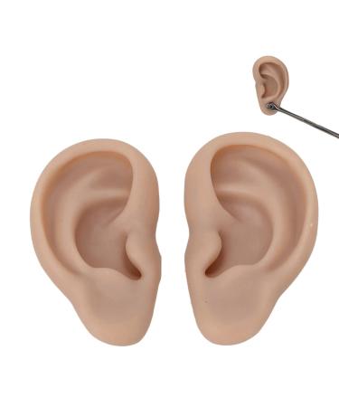 Silicone Ear Model Artificial Ear Model Silicone Human Ear Model Silicone Flexible Ear Model Soft Silicone Ear Model Ear Model (Color : Dark Skin Color)