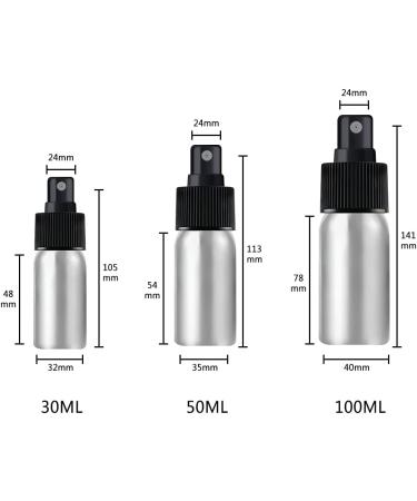 Herbest Aluminum 100ml Mini Fine Fog Spray Bottles - Refillable Empty Bottles for Perfume Cosmetics & Essential Oils - Buy Online on GoSupps.com