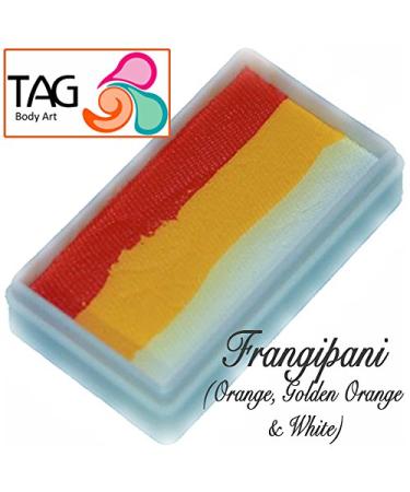 Tag Body Art 3 Color Frangipani Makeup Cake  1 Stroke Splik Cake Face Paint - Golden Orange  Yellow  White  30 grams