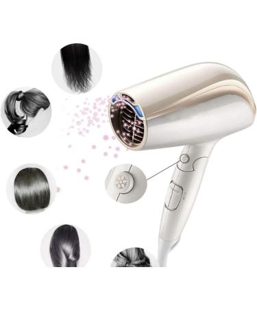 Professional salon hair dryer powerful 1600W high power compact travel hair dryer ion silent hair dryer (with air nozzle attachment)-SHPEHP-LightGold - Buy Online on GoSupps.com