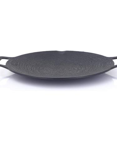 Yalych Round Nonstick Grill Pans for Stove Tops Frying Pan with Handles Portable BBQ Grill Pan BBQ Pan Plate Cast Iron Skillet for Kitchen Outdoor Black Frying pan - Buy Online on GoSupps.com