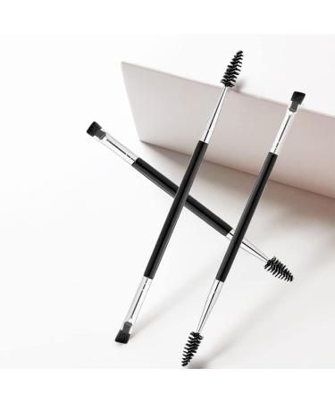 WanFengXue 5 Pieces Duo Eyebrow Brush 2 in 1Angled Eye Brow Brush with Spoolie Brush 14cm Black Mini Eyelash Brush for Tinting Angled Eyebrow - Buy Online on GoSupps.com