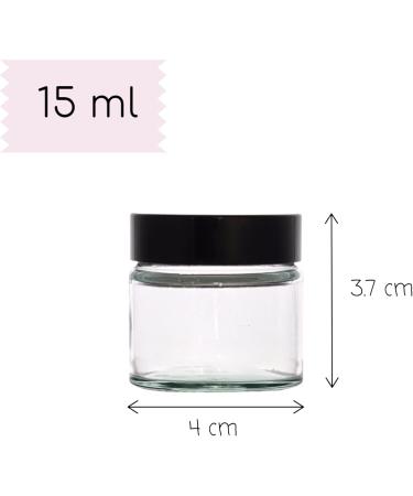 Elegant and Durable 15ml Clear Glass Jars with Airtight Lids - Perfect for Candlemaking Storage DIY Beauty and Gifting - Heat-Resistant Refillable & Stylishly Compact - Set of 10 (Black) - Buy Online on GoSupps.com
