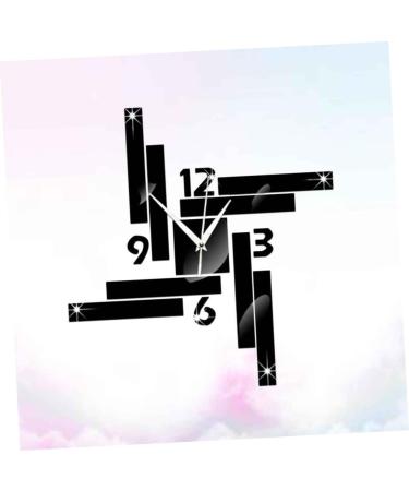 Zerodeko Art Decor Wall Clock 1pc Mirror Clock Chic Clock Wall Clock Hanging Clock Wall Decorative Clock Wall Sticker Acrylic Striped Square Mirror Clock Black 55X58CM - Buy Online on GoSupps.com