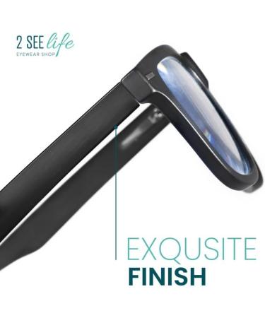 Buy Black Sturdy Frame Blue Light Reading Glasses for Men - Modern & Comfortable 1.25x Readers - Durable Design for All Face Shapes - Buy Online on GoSupps.com