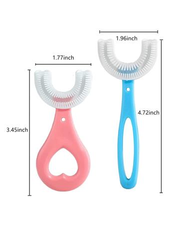 Pritbon 4Pcs Children's U-Shape Toothbrush for 360 Cleansing | Heart/Oval Design | Kids 0-12 Years - Buy Online on GoSupps.com