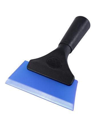 FOSHIO Small Squeegee with 5 Inch Dark Blue Rubber Blade Mini Wiper Window Tinting Tools for Mirror Glass Window Cleaner with Non-Slip Handle Pure Blue