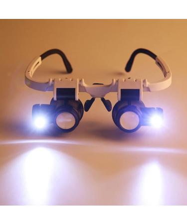 8X/15X/23X LED Magnifier Glasses Two LED Lights Adjustable LED Lamp Head Magnifying Glasses Household Tools - Buy Online on GoSupps.com