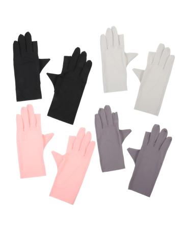 Healeved 4 Pairs Women's Sun Protection Gloves Nail Gloves for Women Nail Art Supplies Manicure Gloves Anti Uv Nail Art Uv Gloves Gel Manicure Uv Gloves Nylon Breathable Accessories