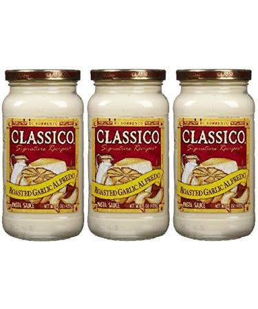 Classico Pasta Sauce: Roasted Garlic Alfredo (Pack of 3) 15 oz Jars