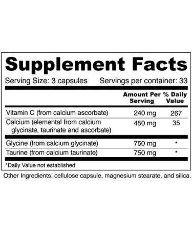Tri-Cal Supplement - Taurine, Glycine, Calcium for Relaxation & Sleep - 100 Veggie Capsules - Buy Online on GoSupps.com