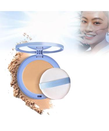 Summer Oil Control Matte Perfections Pressed Powder Oil Control Face Powder Waterproof Setting Powder Makeup Waterproof Long Lasting Finishing Powder (03#-Pure beige)