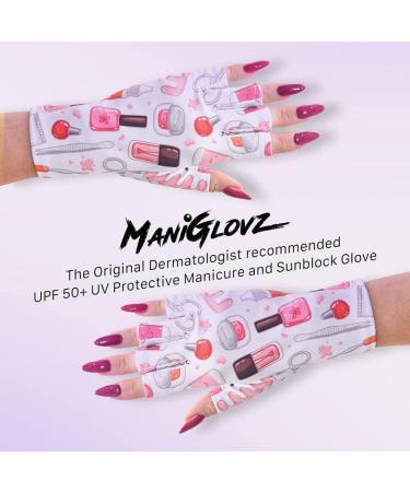 ManiGlovz - UV Protective Fingerless Gloves for Gel Manicures & Outdoor Activities - White Feather - Buy Online on GoSupps.com