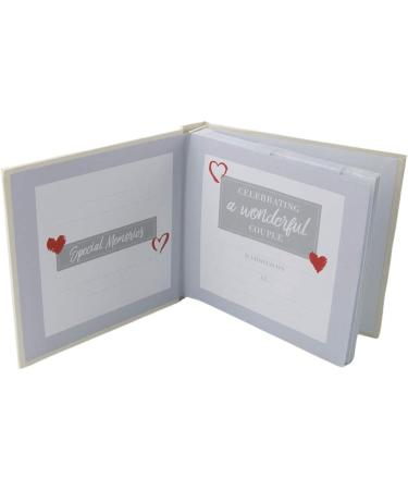 Ivory Wedding Day Photo Album with Silver Plated Text and Diamante Heart Jewel - Perfect Wedding Gift - Buy Online on GoSupps.com